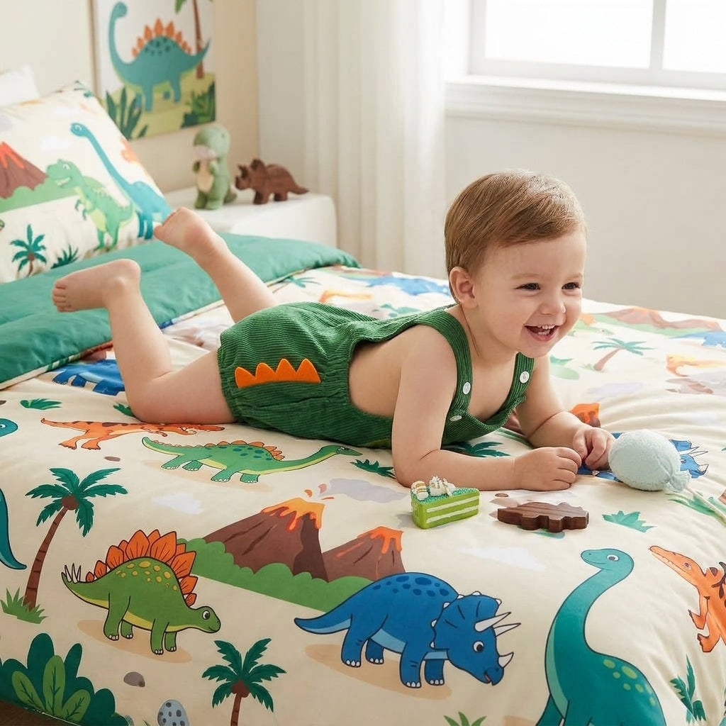 Baby Boy Birthday Dinosaur Overalls Cute Corduroy Infant Birthday Jumpsuit