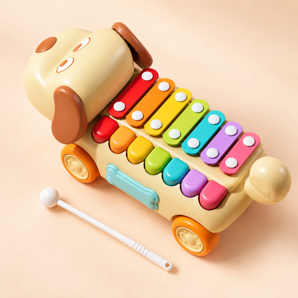 Two In One Hand-Cranked Piano & Xylophone Toy for Toddlers