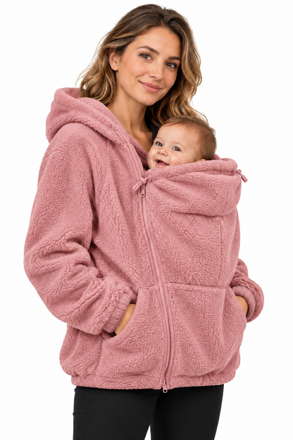 Women’s Two In One Maternity Fleece Hoodie with Baby Carrier Insert