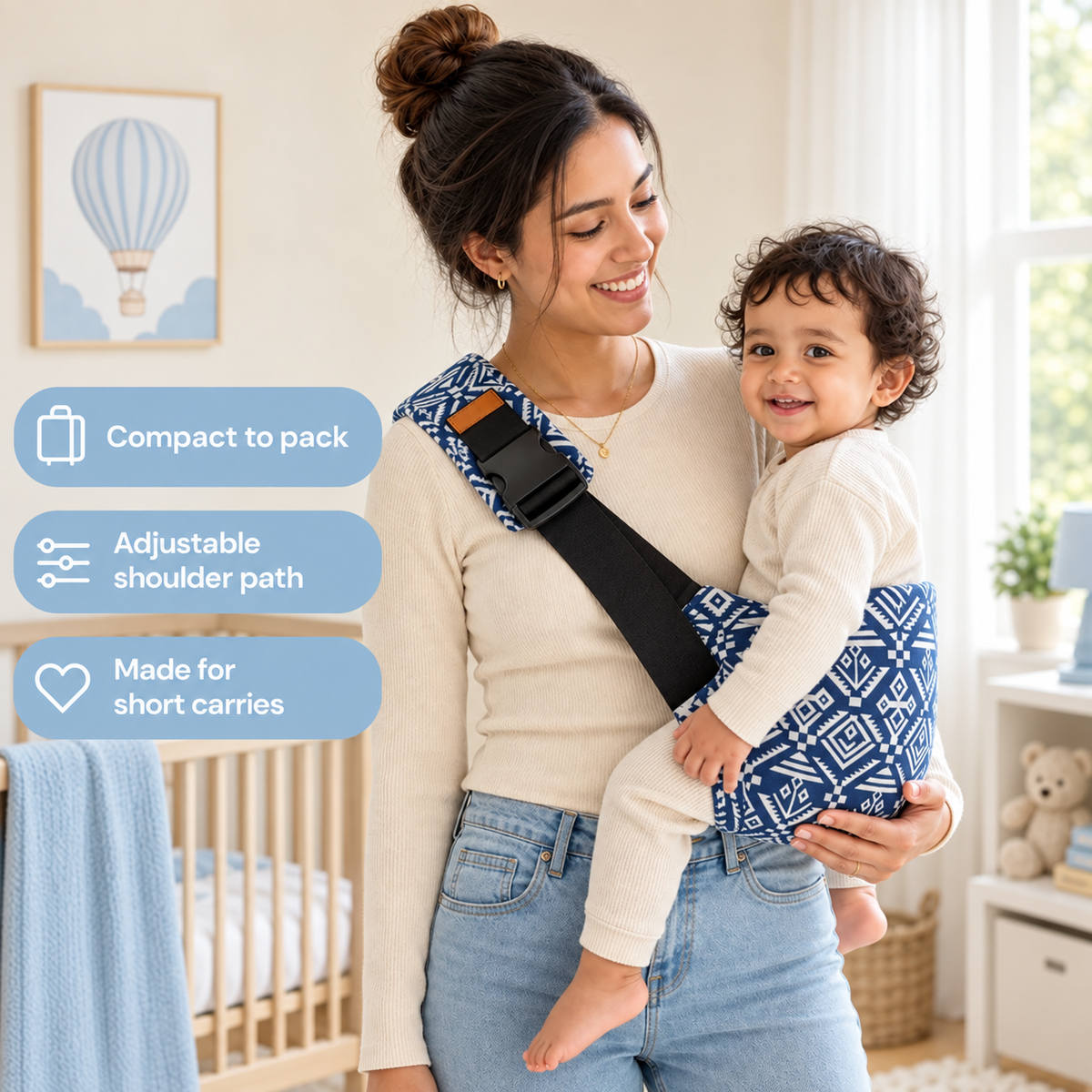 Adjustable Baby Carrier Sling, Hands-Free Comfort for Parents