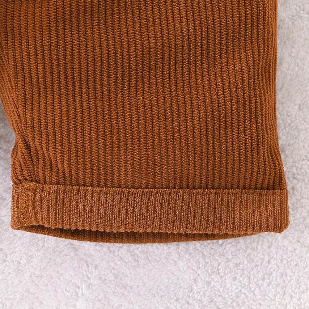 Baby Football Outfit Set, Striped Jumpsuit & Corduroy Patch Overalls