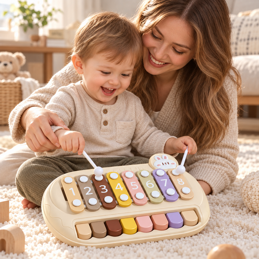2 In 1 Baby Piano & Percussion Musical Toy for Infants 6–12 Months