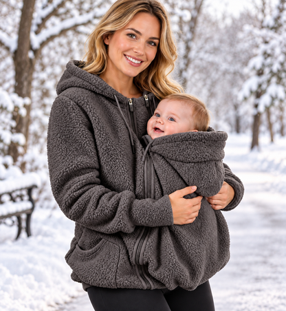 Women’s Two In One Maternity Fleece Hoodie with Baby Carrier Insert