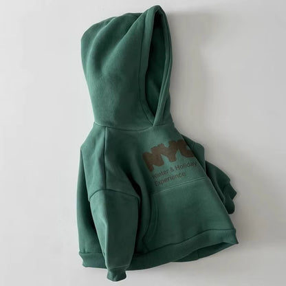 Kids NYC Holiday Fleece Hoodie Warm Winter Sweatshirt