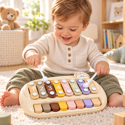 2 In 1 Baby Piano & Percussion Musical Toy for Infants 6–12 Months