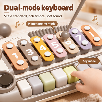 Whale Musical Piano & Drum Toy for Toddlers Ages 3