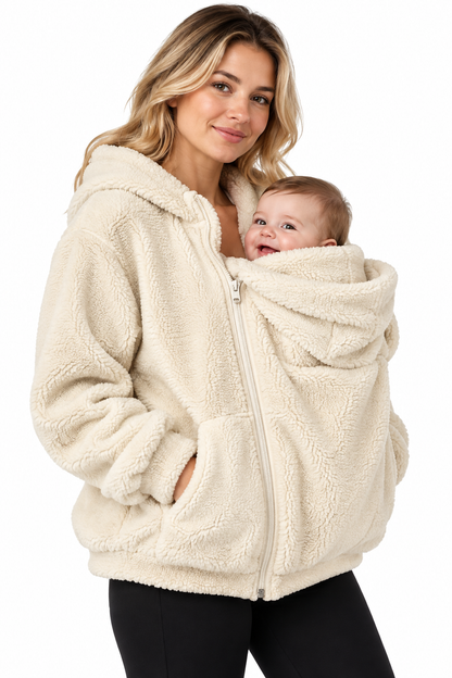 Women’s Two In One Maternity Fleece Hoodie with Baby Carrier Insert