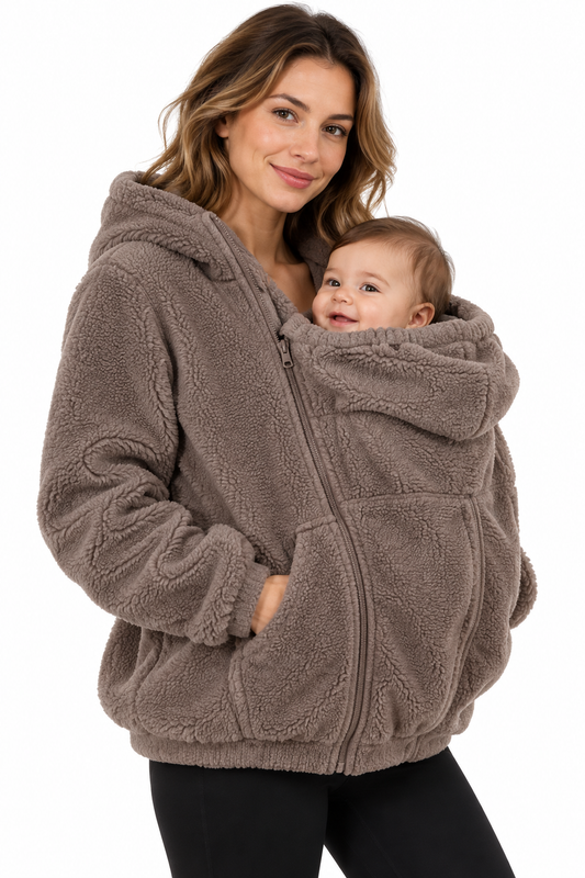 Women’s Two In One Maternity Fleece Hoodie with Baby Carrier Insert