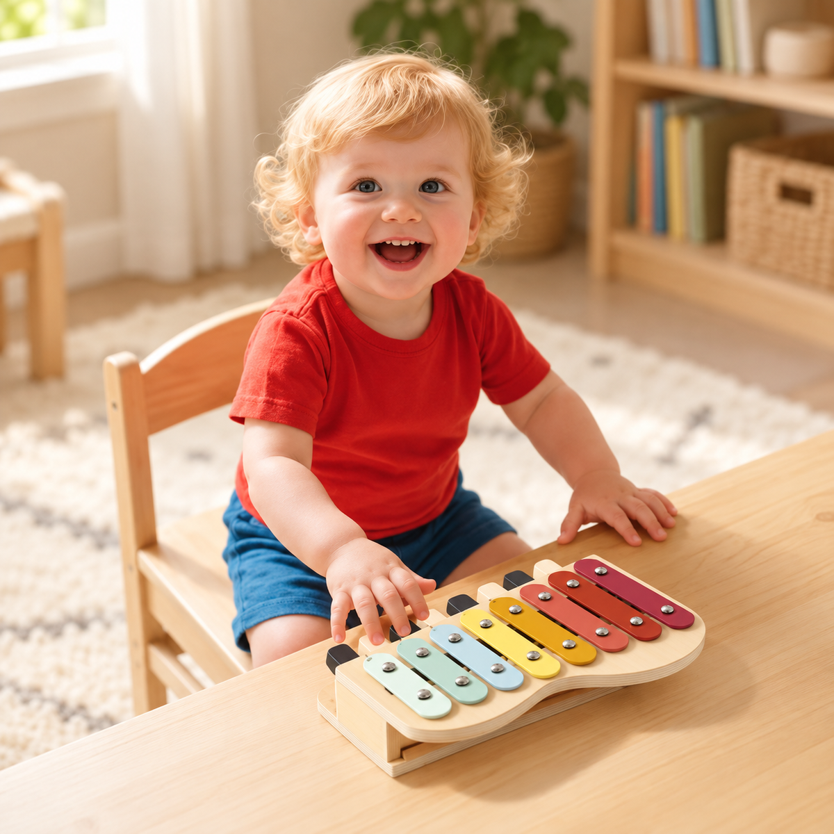 Montessori Wooden Piano & Xylophone Toy for Toddlers