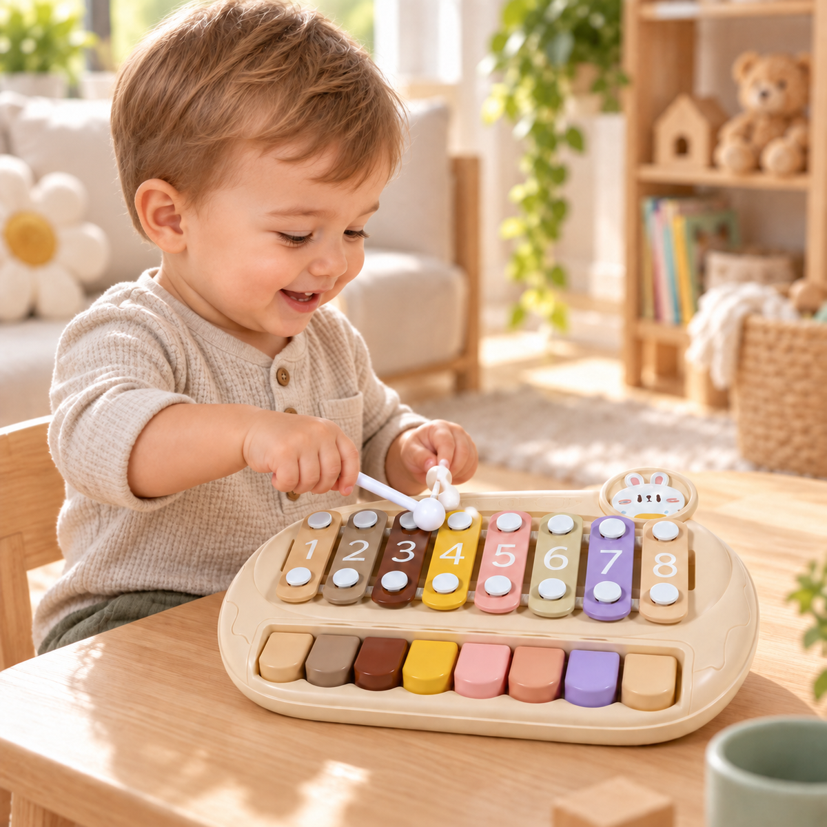 2 In 1 Baby Piano & Percussion Musical Toy for Infants 6–12 Months