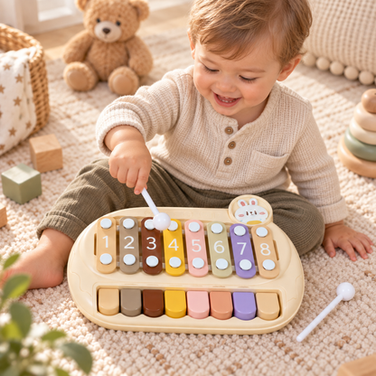 2 In 1 Baby Piano & Percussion Musical Toy for Infants 6–12 Months