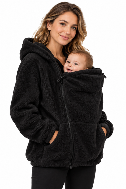 Women’s Two In One Maternity Fleece Hoodie with Baby Carrier Insert