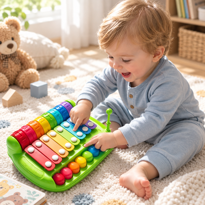 2 In 1 Baby Piano & Xylophone Musical Learning Toy