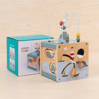 Ocean Montessori Wooden Activity Cube Educational Toys for Toddlers