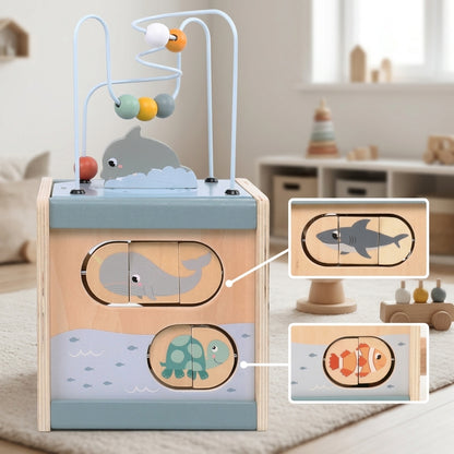 Ocean Montessori Wooden Activity Cube Educational Toys for Toddlers