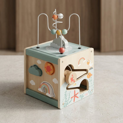 Ocean Montessori Wooden Activity Cube Educational Toys for Toddlers