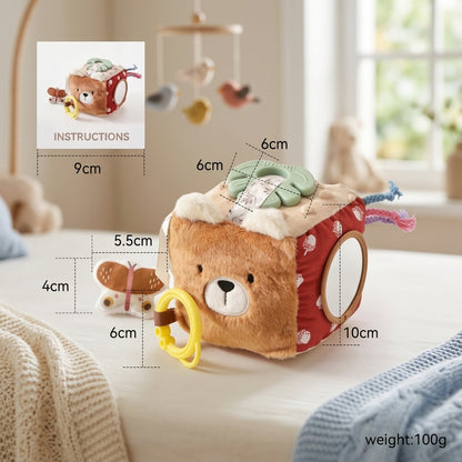 Soft Plush Baby Activity Cube Newborn Sensory Developmental Toy