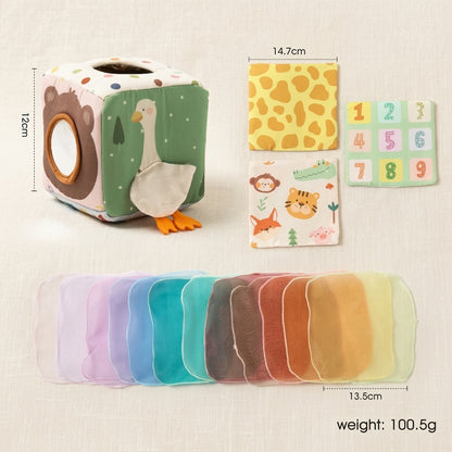 Soft Plush Baby Activity Cube Newborn Sensory Developmental Toy