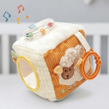 Soft Plush Baby Activity Cube Newborn Sensory Developmental Toy