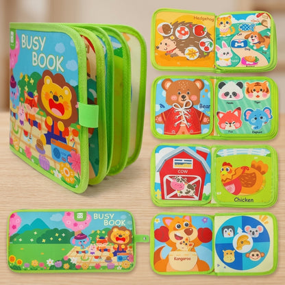 Animal World Montessori Quiet Book for Toddlers Learning Activity Cloth Book
