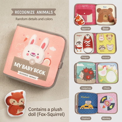 Animal World Montessori Quiet Book for Toddlers Learning Activity Cloth Book