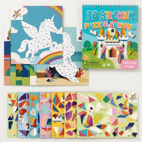 3D Cartoon Animal Geometry Sticker Book | Kids DIY Collage Puzzle