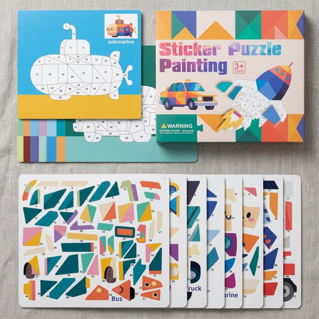 Montessori Kids Busy Book 4 Themes Travel Sticker Book