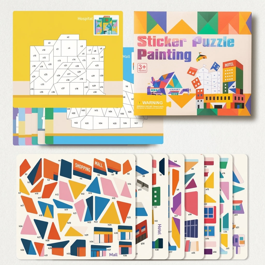 Montessori Kids Busy Book 4 Themes Travel Sticker Book