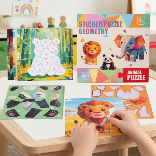 3D Geometric Sticker Puzzle Kids DIY Mosaic Collage Craft Kit