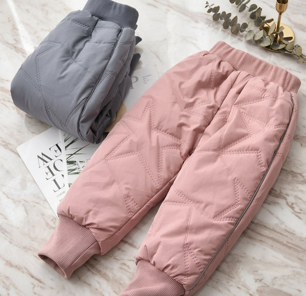 Toddler Waterproof Ski Pants Kids Winter Warm Fleece Trousers