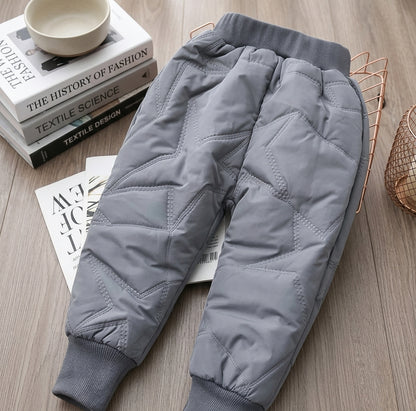 Toddler Waterproof Ski Pants Kids Winter Warm Fleece Trousers