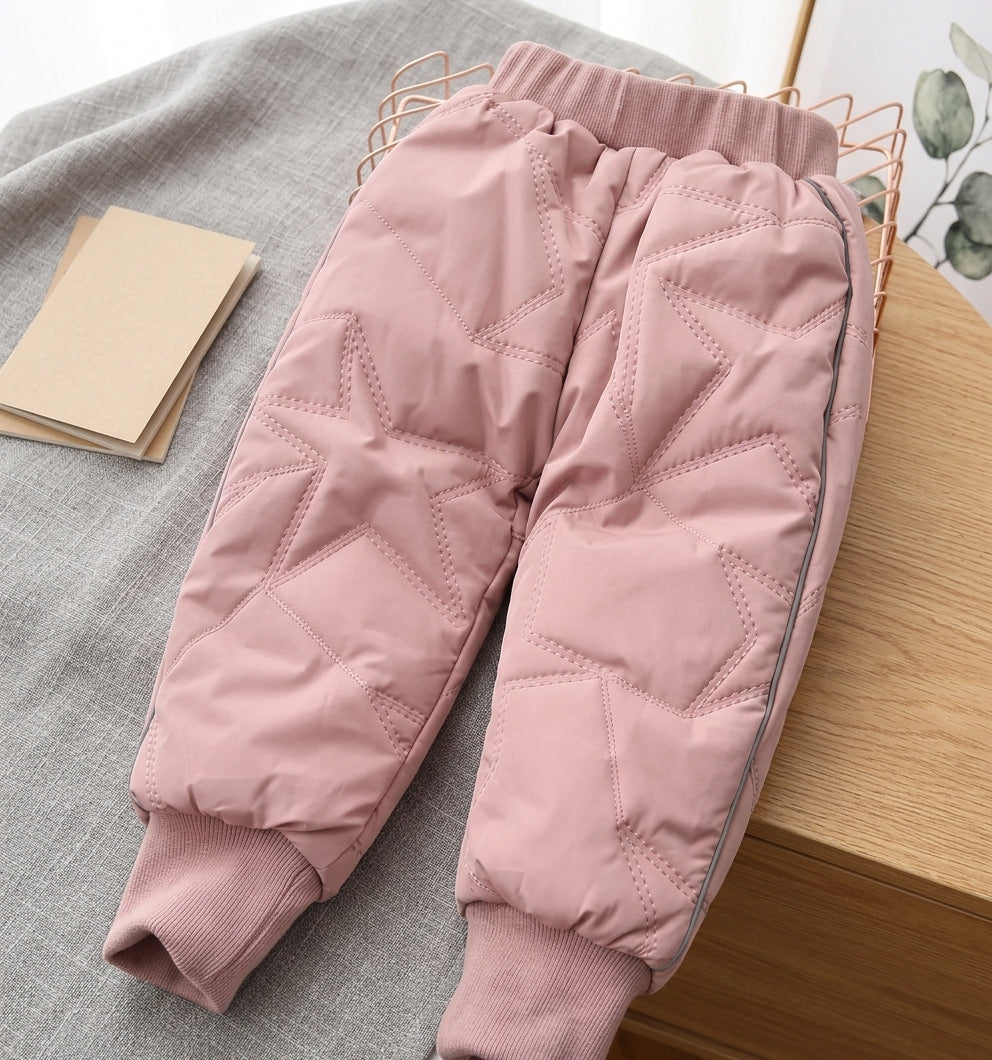 Toddler Waterproof Ski Pants Kids Winter Warm Fleece Trousers