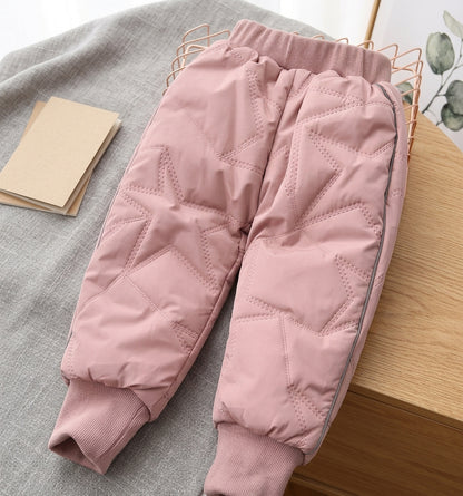 Toddler Waterproof Ski Pants Kids Winter Warm Fleece Trousers