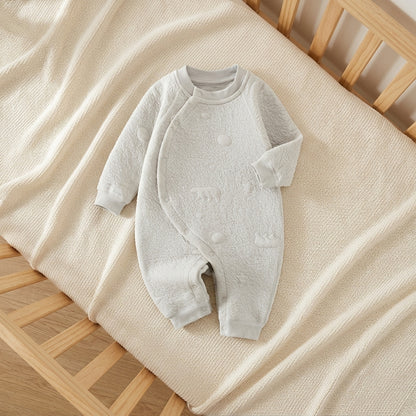 Thick Cotton Newborn Jumpsuit Cozy Baby Boy Girl Fall Romper