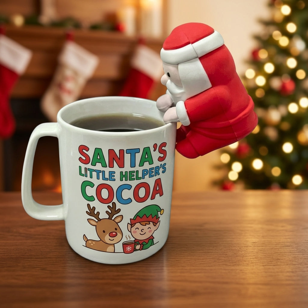 Cute Santa Christmas Mini Food Fan Adorable Clip On Bowl Cooler for Hot Soup