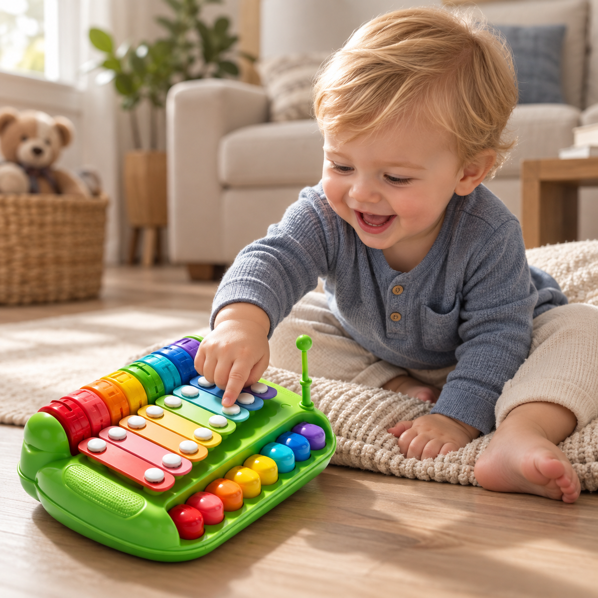 2 In 1 Baby Piano & Xylophone Musical Learning Toy