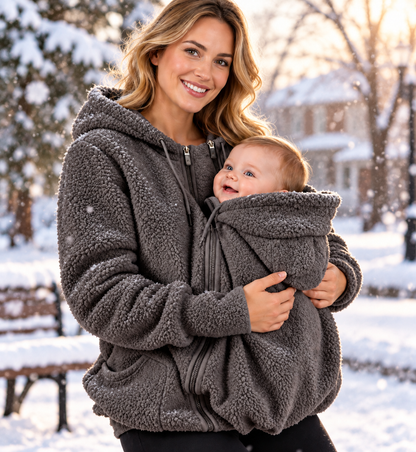 Women’s Two In One Maternity Fleece Hoodie with Baby Carrier Insert