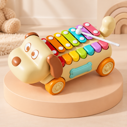 Two In One Hand-Cranked Piano & Xylophone Toy for Toddlers