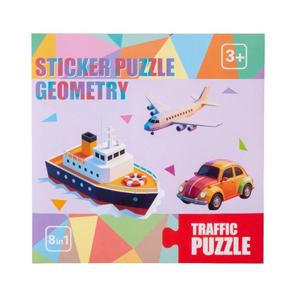 3D Geometric Sticker Puzzle Kids DIY Mosaic Collage Craft Kit