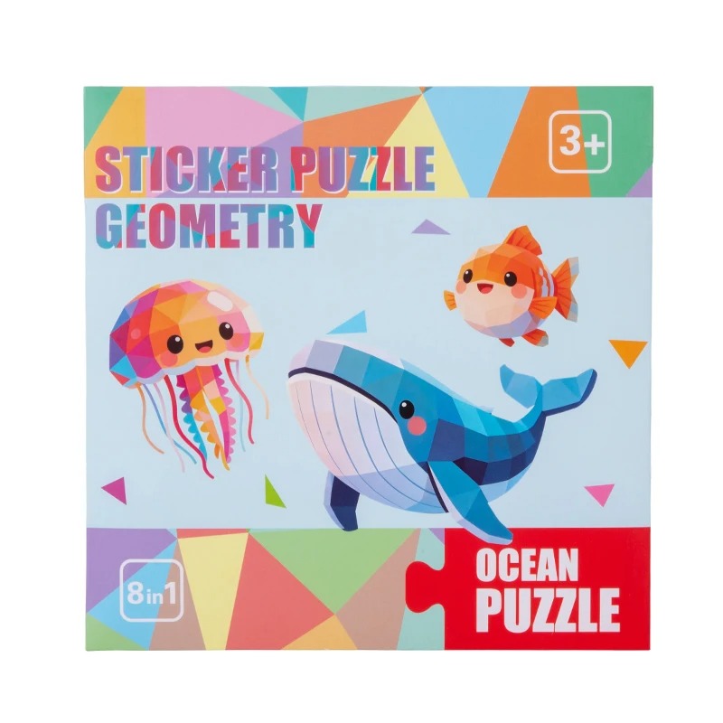 3D Geometric Sticker Puzzle Kids DIY Mosaic Collage Craft Kit