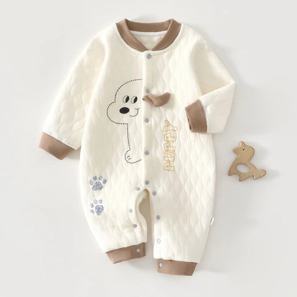 Baby Winter Jumpsuit, Thick Cotton 3-Layer Outfit for 0–18 Months